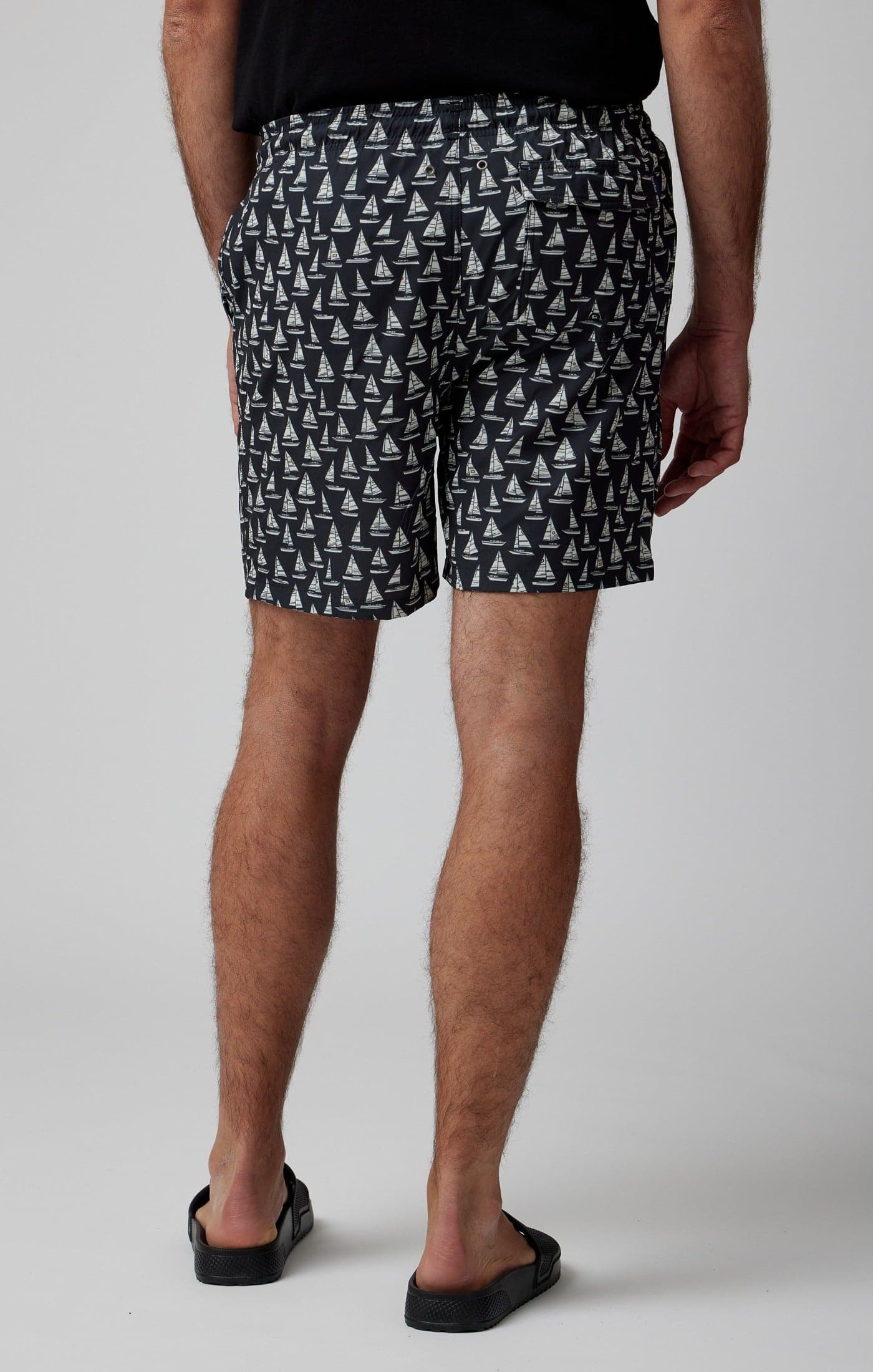 HELIOS - Black Sailboats Swim Shorts