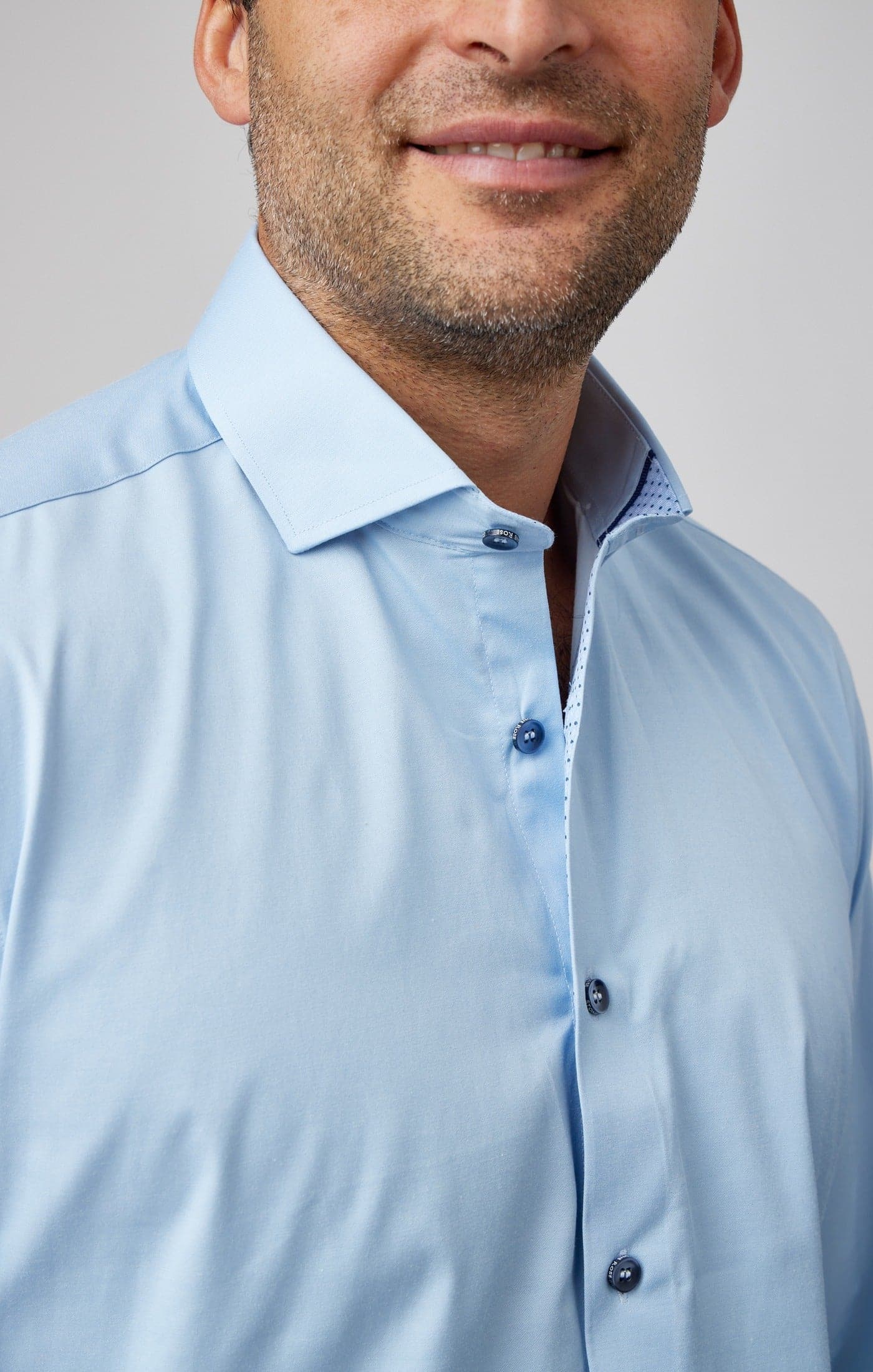 Light Blue Solid Woven Drytouch Shirt