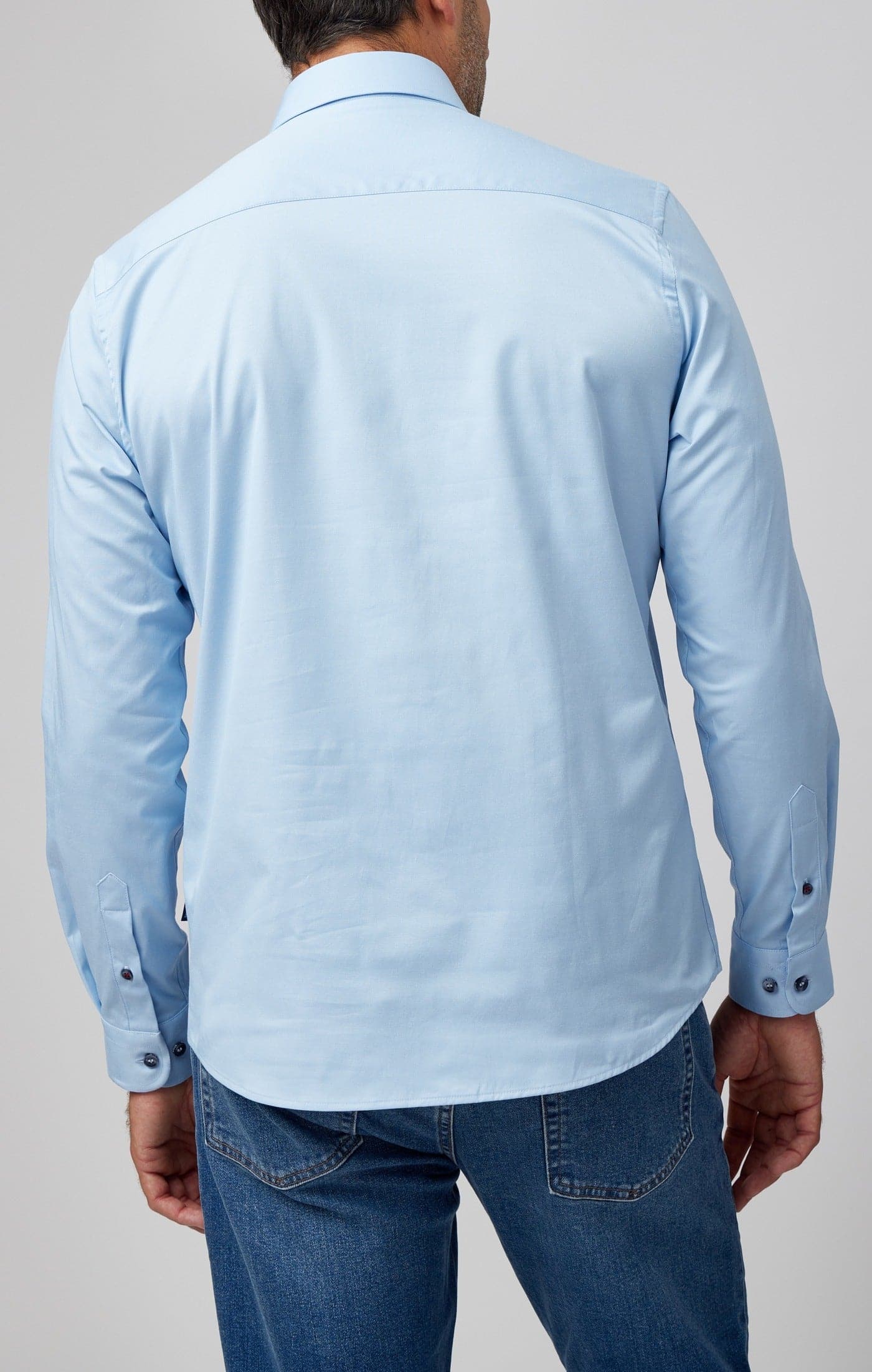 Light Blue Solid Woven Drytouch Shirt