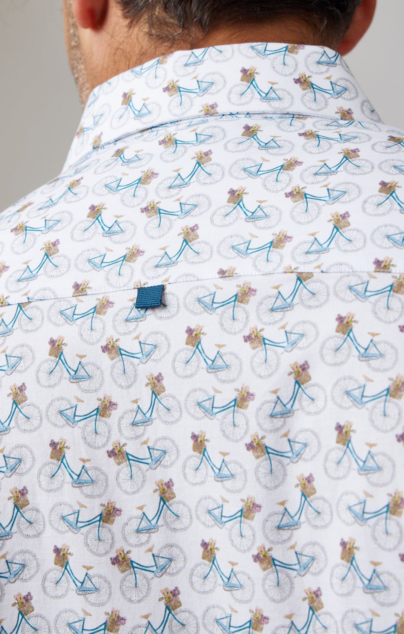 White Bicycles Print Shirt