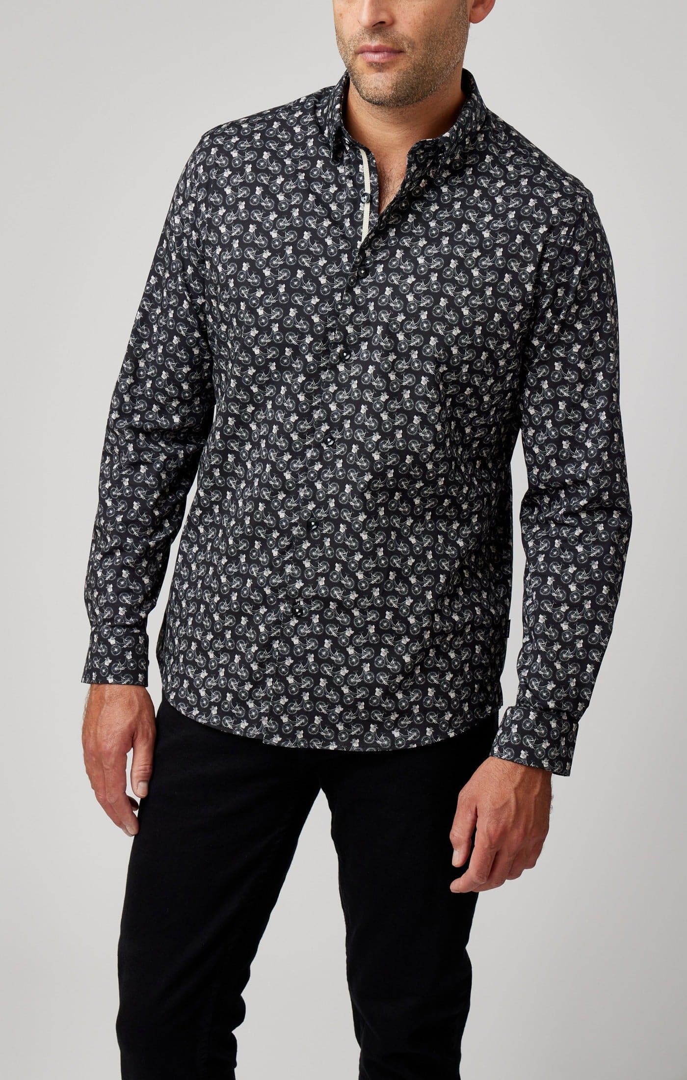 Black Bicycles Print Shirt