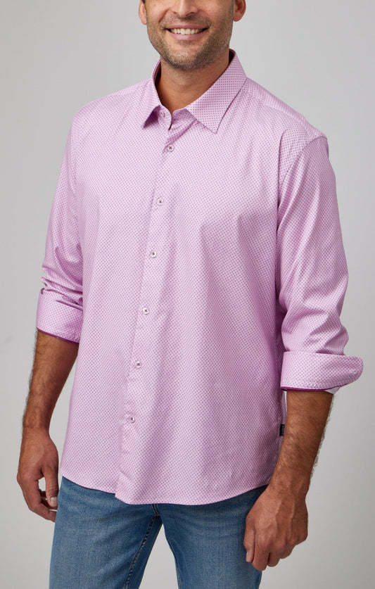 Lavender Micro Accent Dot Print Shirt