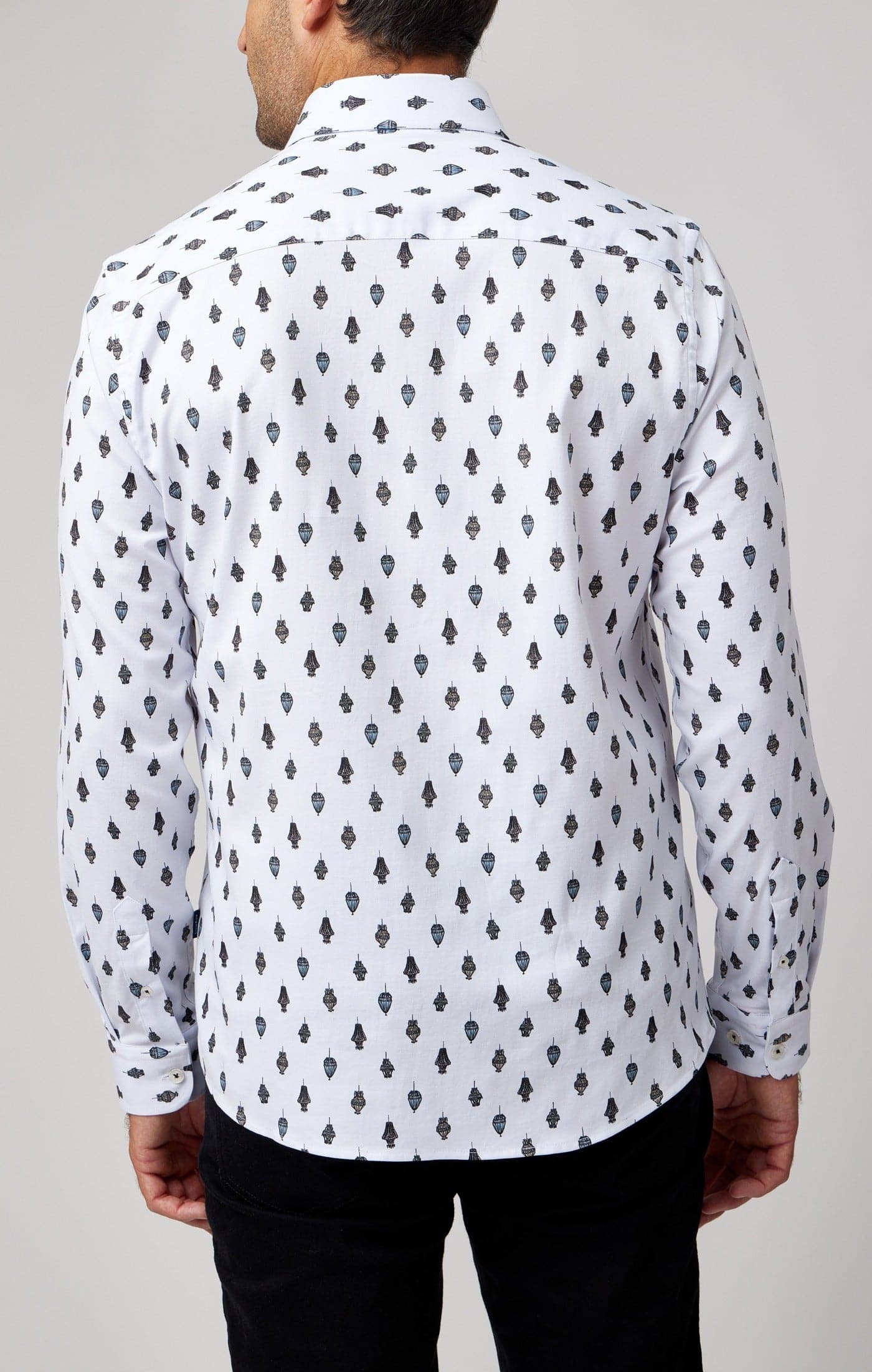 White Chandelier Print Shirt