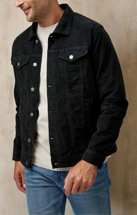 VALLEY - Black Solid Antique Washed Jacket