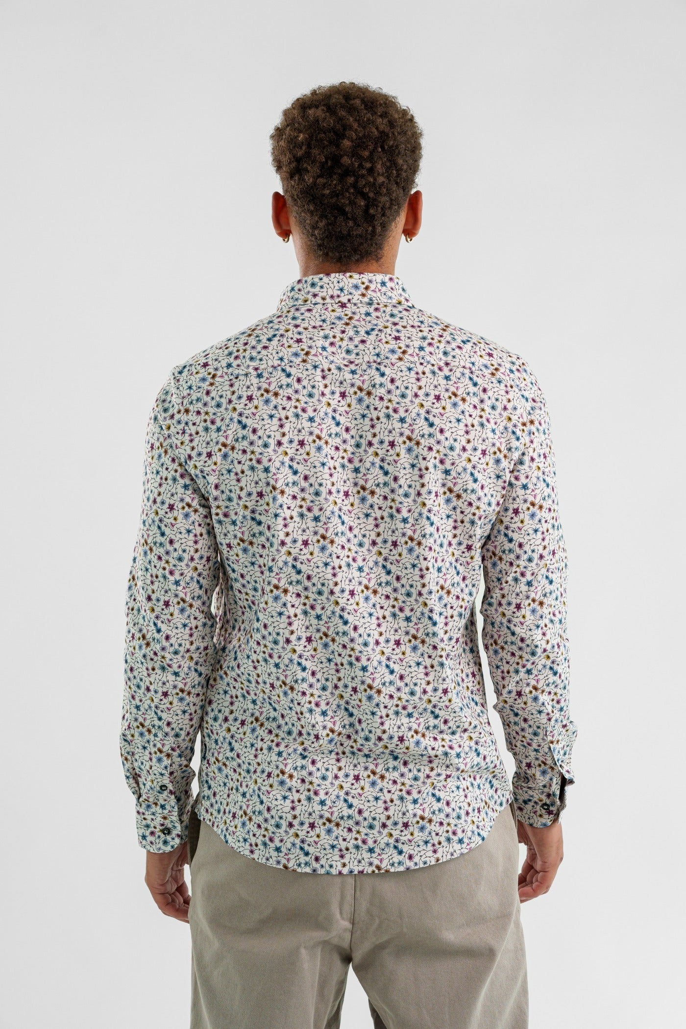 NOVA - Light Beige Floral Long Sleeve Shirt