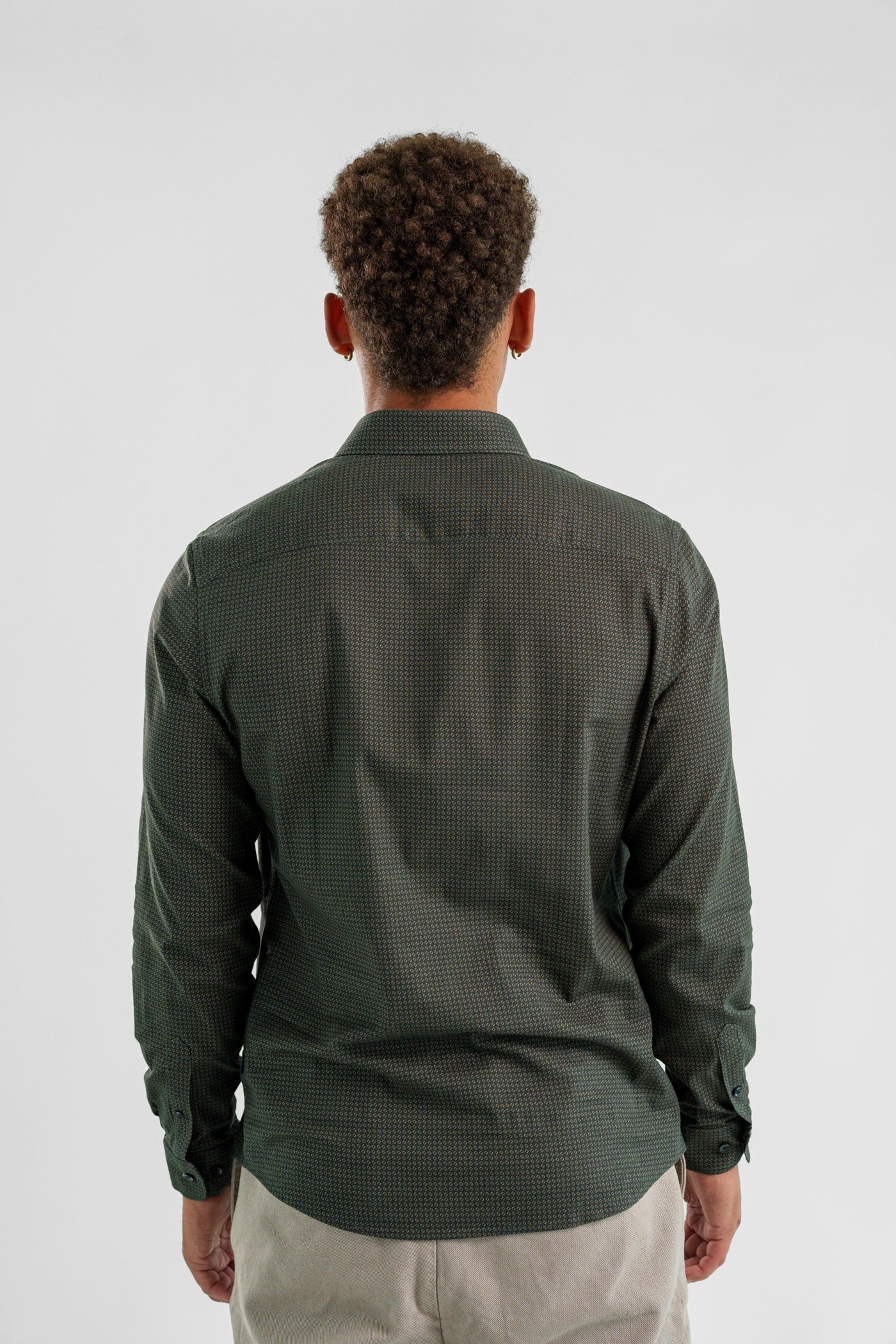 NOVA - Dark Green Rings Long Sleeve Shirt