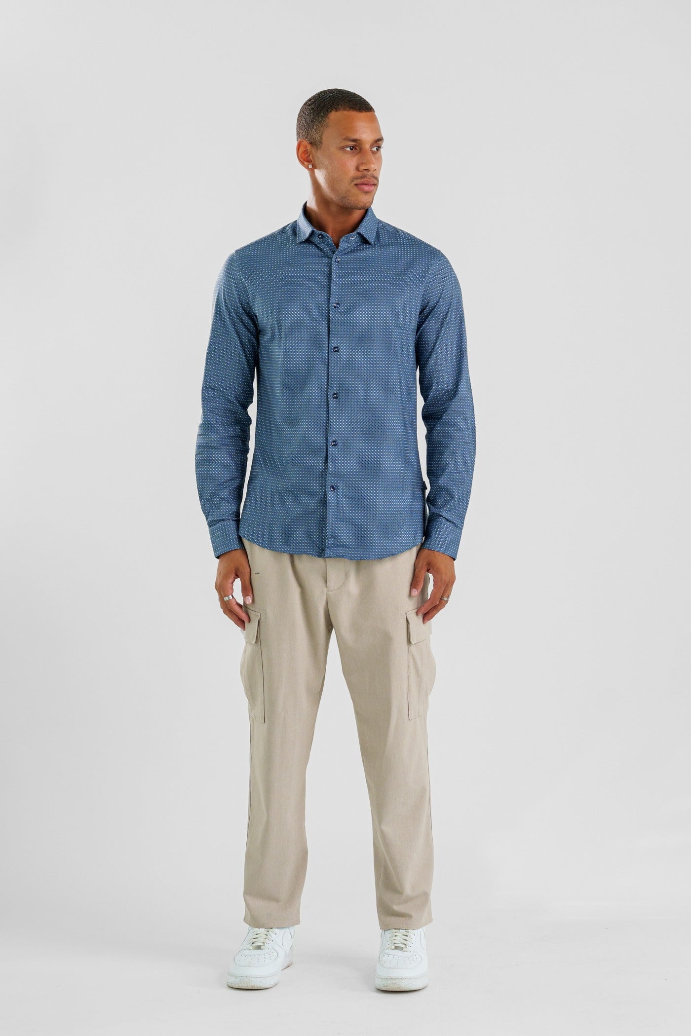 NOVA - Dusk Blue Rectangular Long Sleeve Shirt