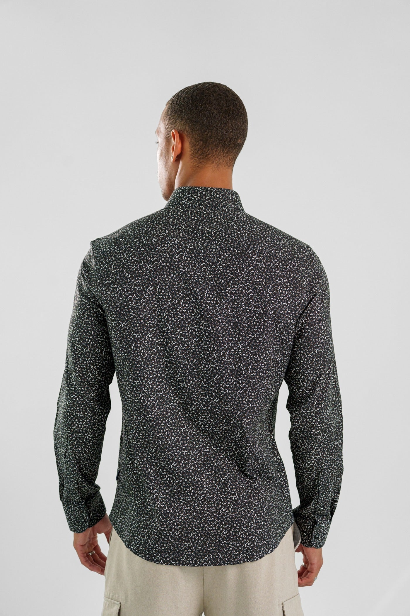 NOVA - Black Mini Ditsy Long Sleeve Shirt