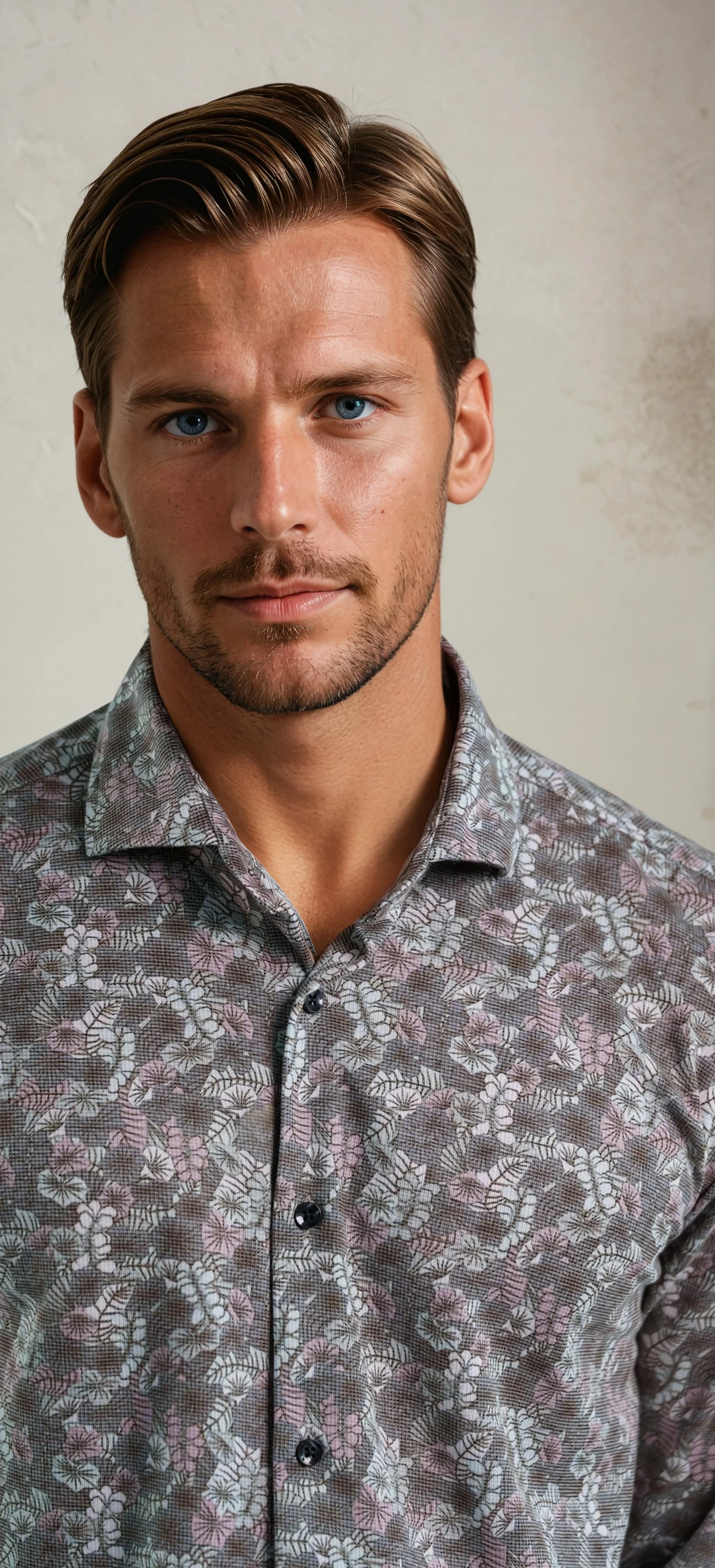 ORIGIN - Dark Pink Urban Jungle Print Shirt