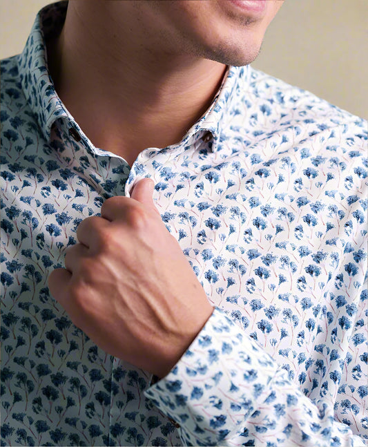 NOVA - White Snowbrush Printed Shirt