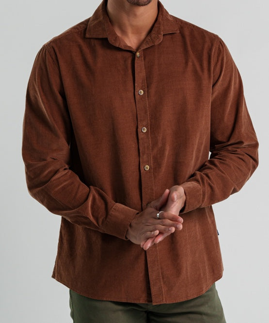 TRAVERSE - Medium Brown Corduroy Shirt