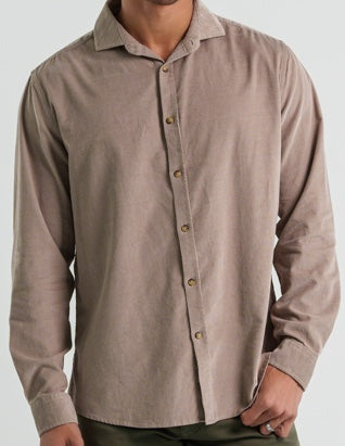 TRAVERSE - Dark Pink Corduroy Shirt