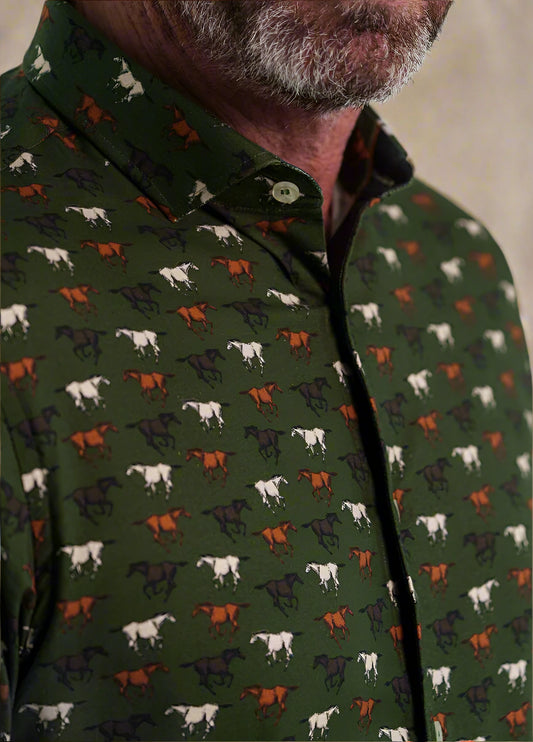 NOVA - Dark Green Wild Stallions Shirt