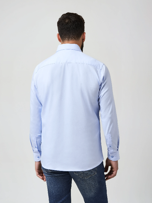 MONARCH - Light Blue Edge Long Sleeve Shirt