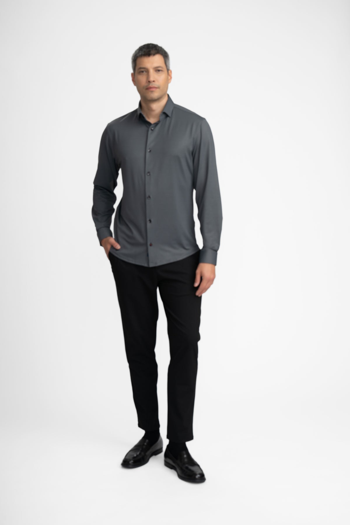 APEX - Black Birdseye Long Sleeve Shirt