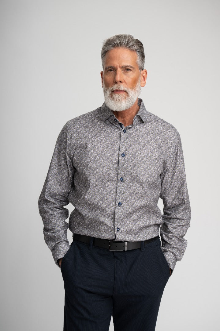 NOVA - Olive Foliage Print Shirt