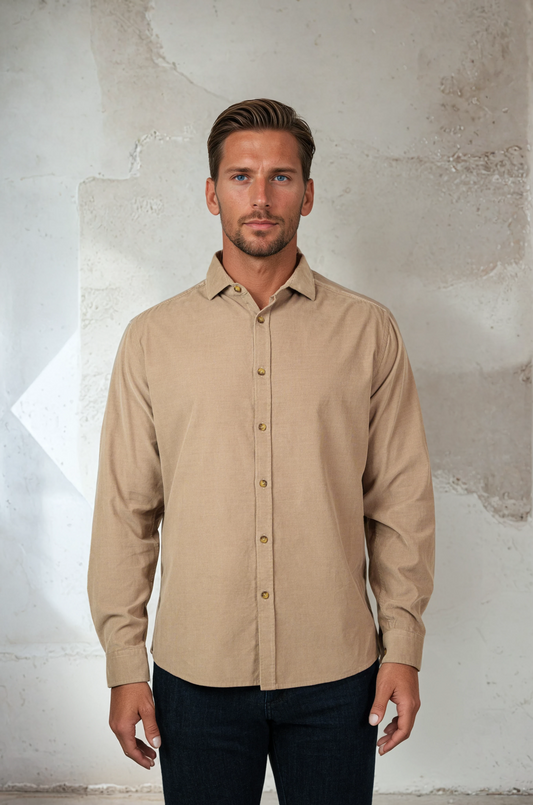 TRAVERSE - Dark Pink Corduroy Shirt