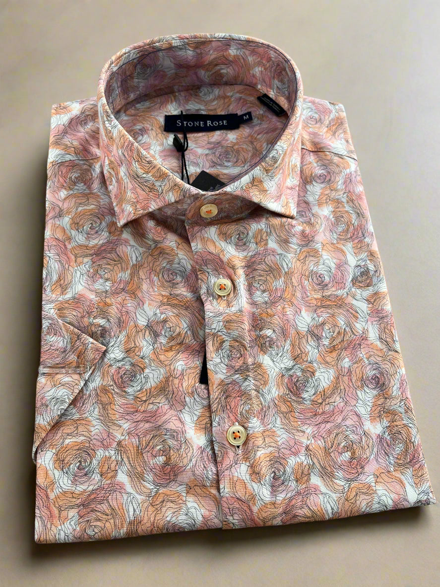 Copper Watercolor Short Sleeve Shirt