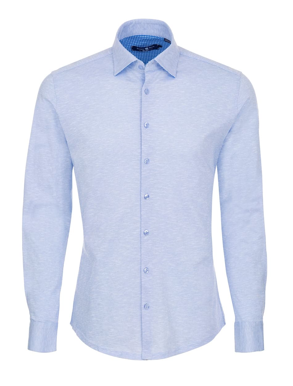 Baby Blue Flame Knit Long Sleeve Shirt