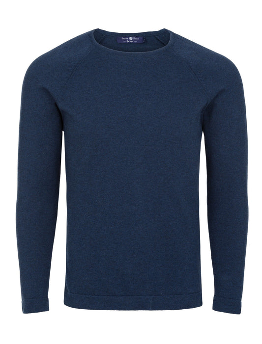 Navy Heather Knit Sweater-Stone Rose