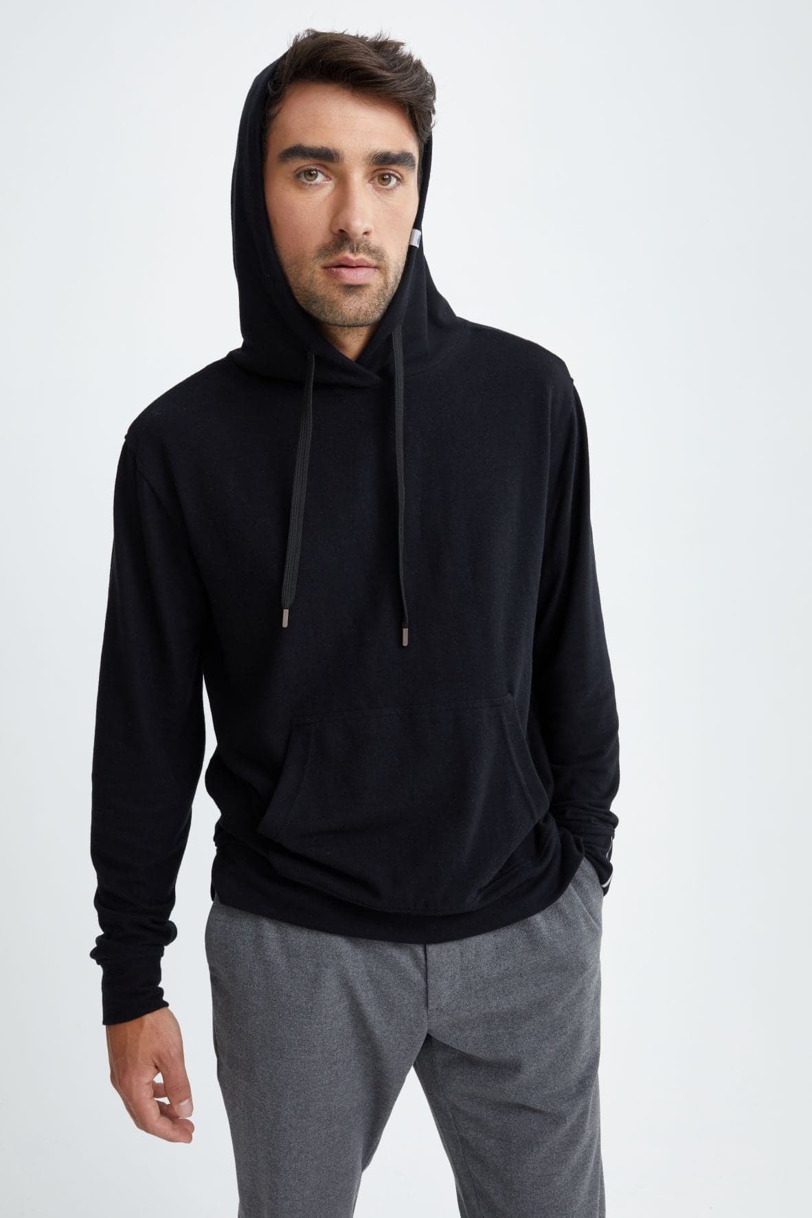 Black T-Series Fleece Knit Hoodie