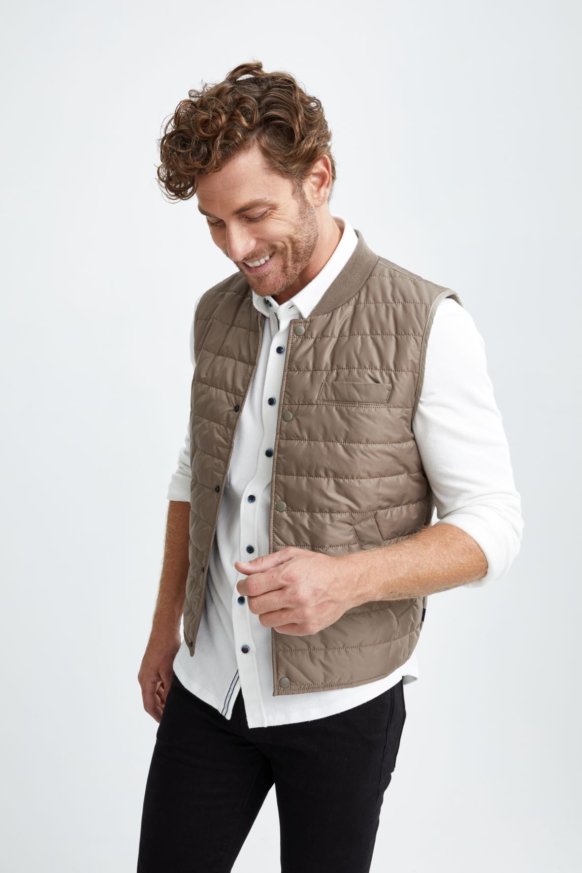 Taupe Puffer Vest
