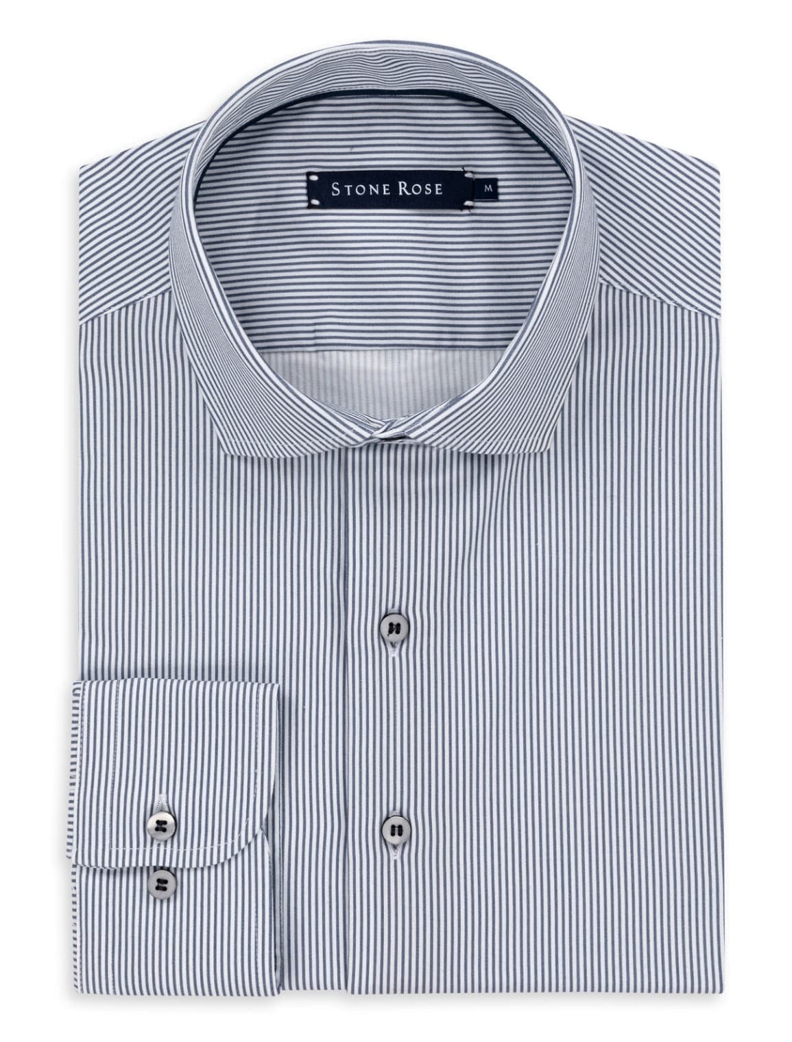 Blue Dry Touch Sateen Stripe Long Sleeve Shirt