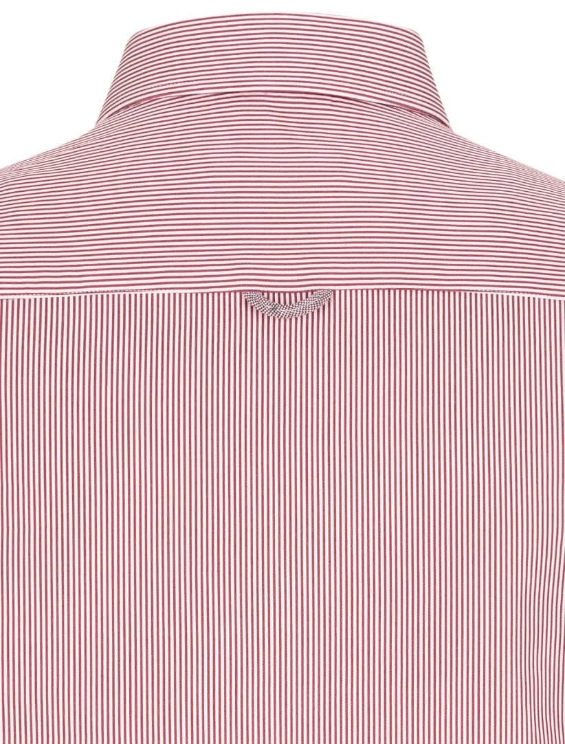 Burgundy Dry Touch Sateen Stripe Long Sleeve Shirt