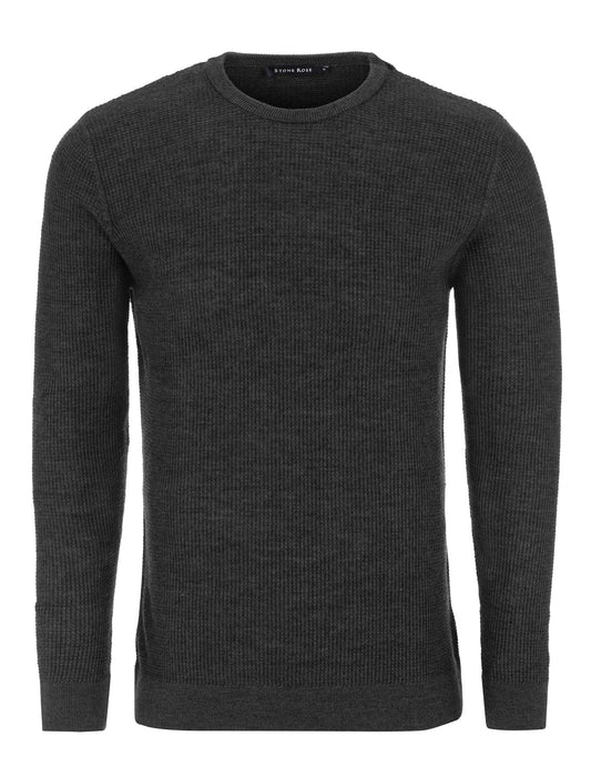 Charcoal Waffle Sweater