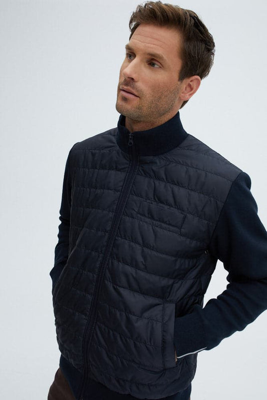 Navy Hybrid Bomber Jacket