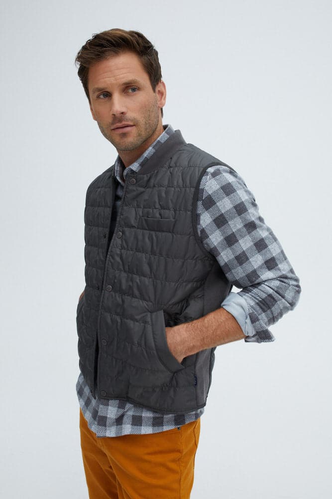 Grey T-Series Jersey Long Sleeve Fleece Check Shirt