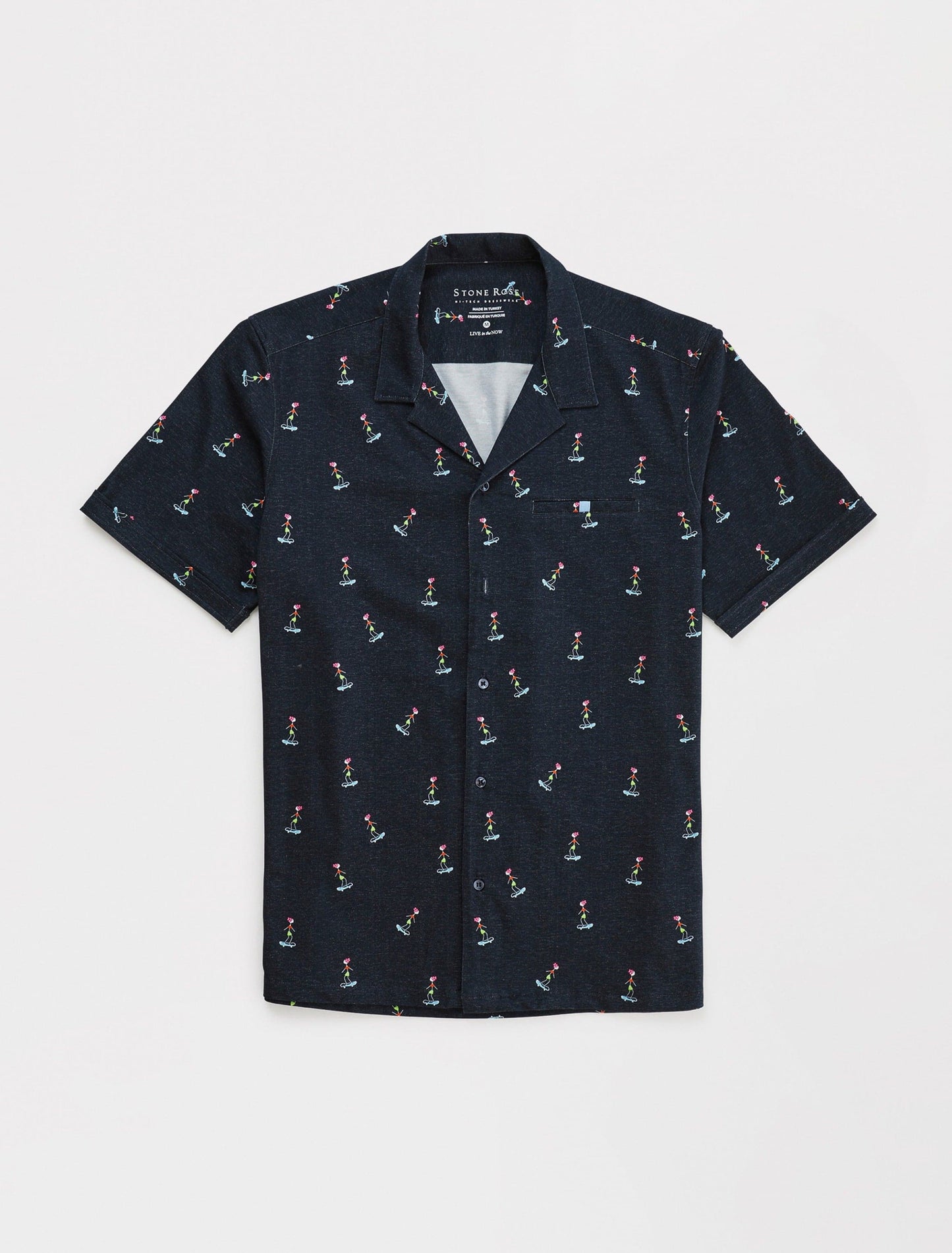 Navy Hula Girl T-Series DryTouch Resort Collar Shirt