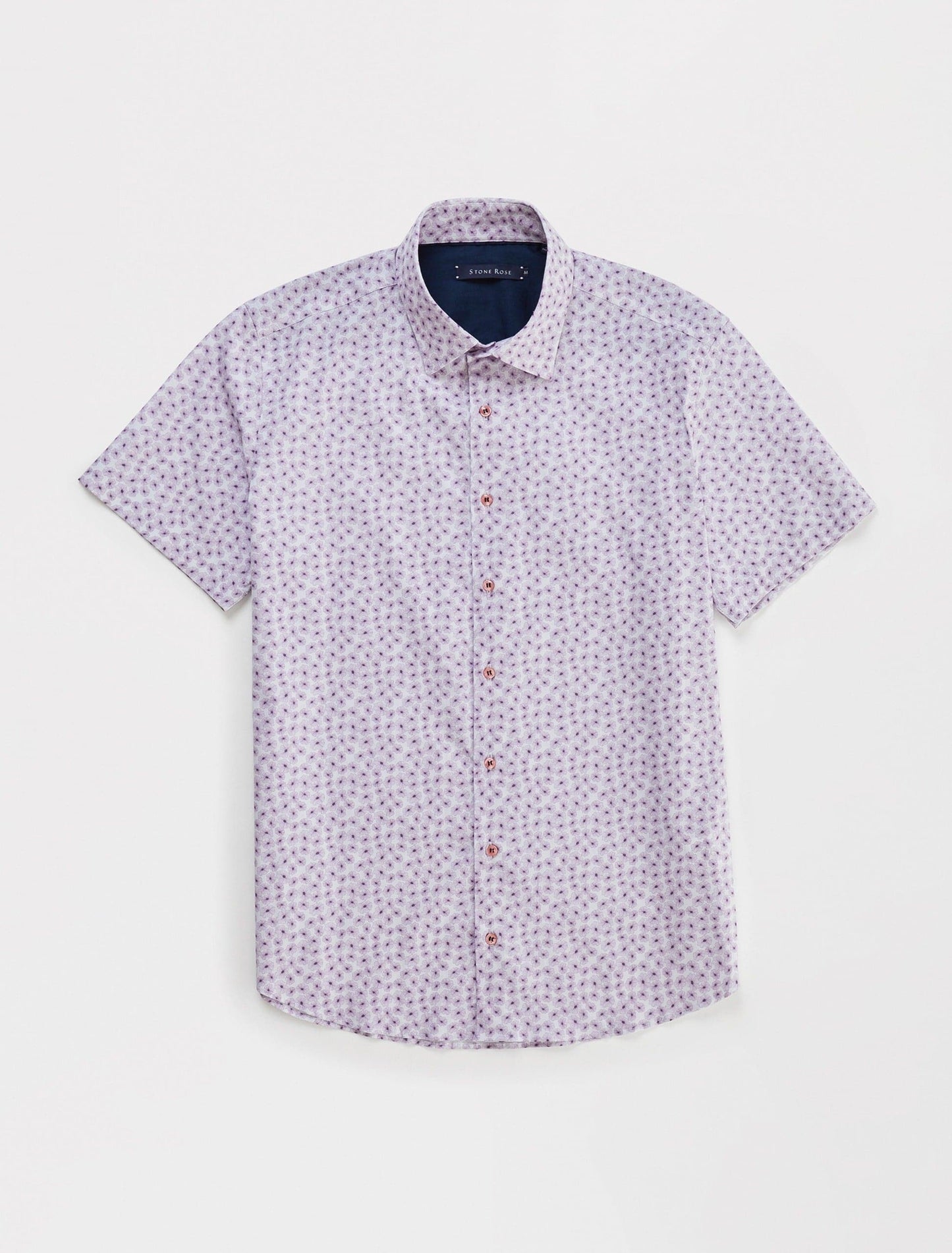 Purple Flower Print Poplin Shirt