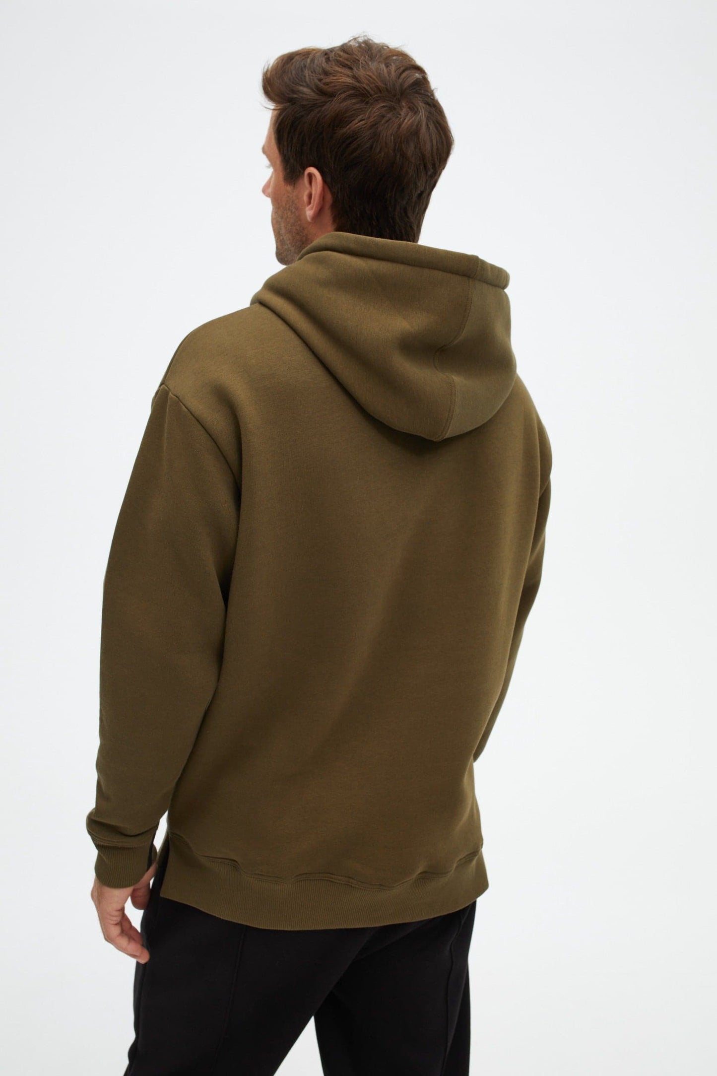 Olive Solid Fleece Hoodie