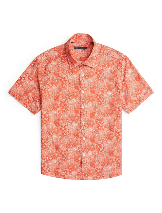 Orange Jungle Short Sleeve Print Shirt