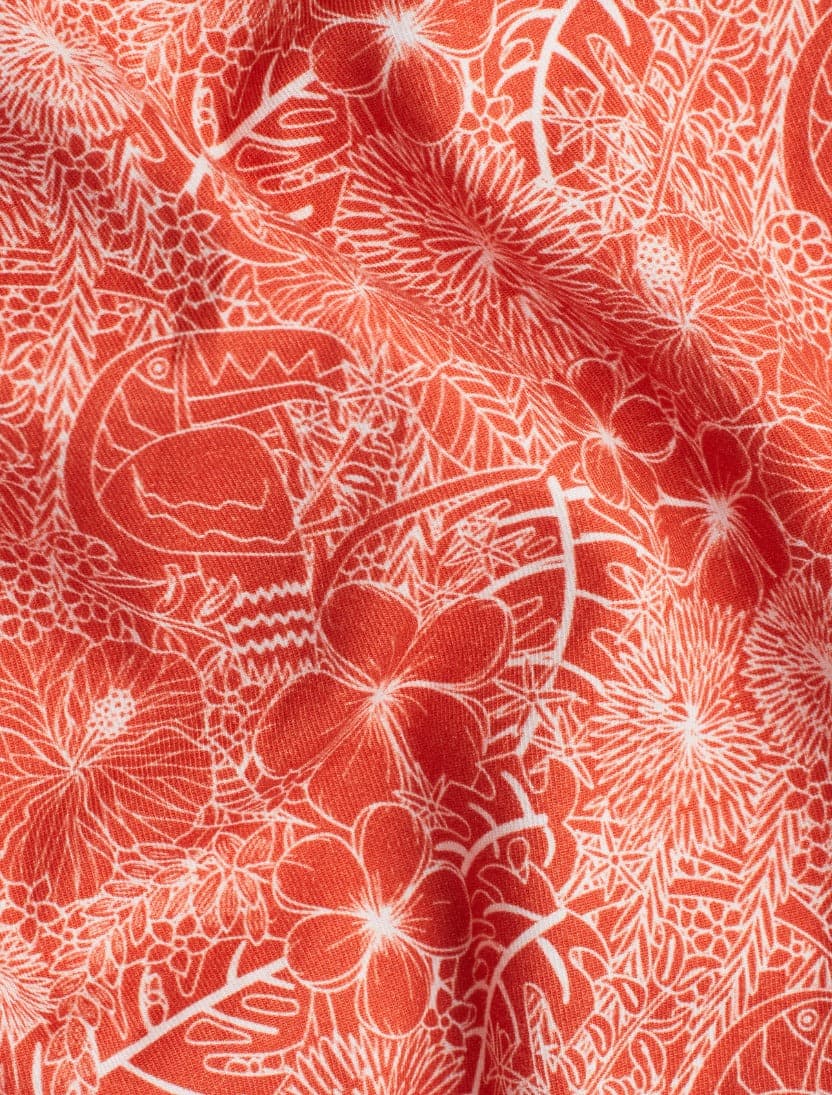 Orange Jungle Short Sleeve Print Shirt