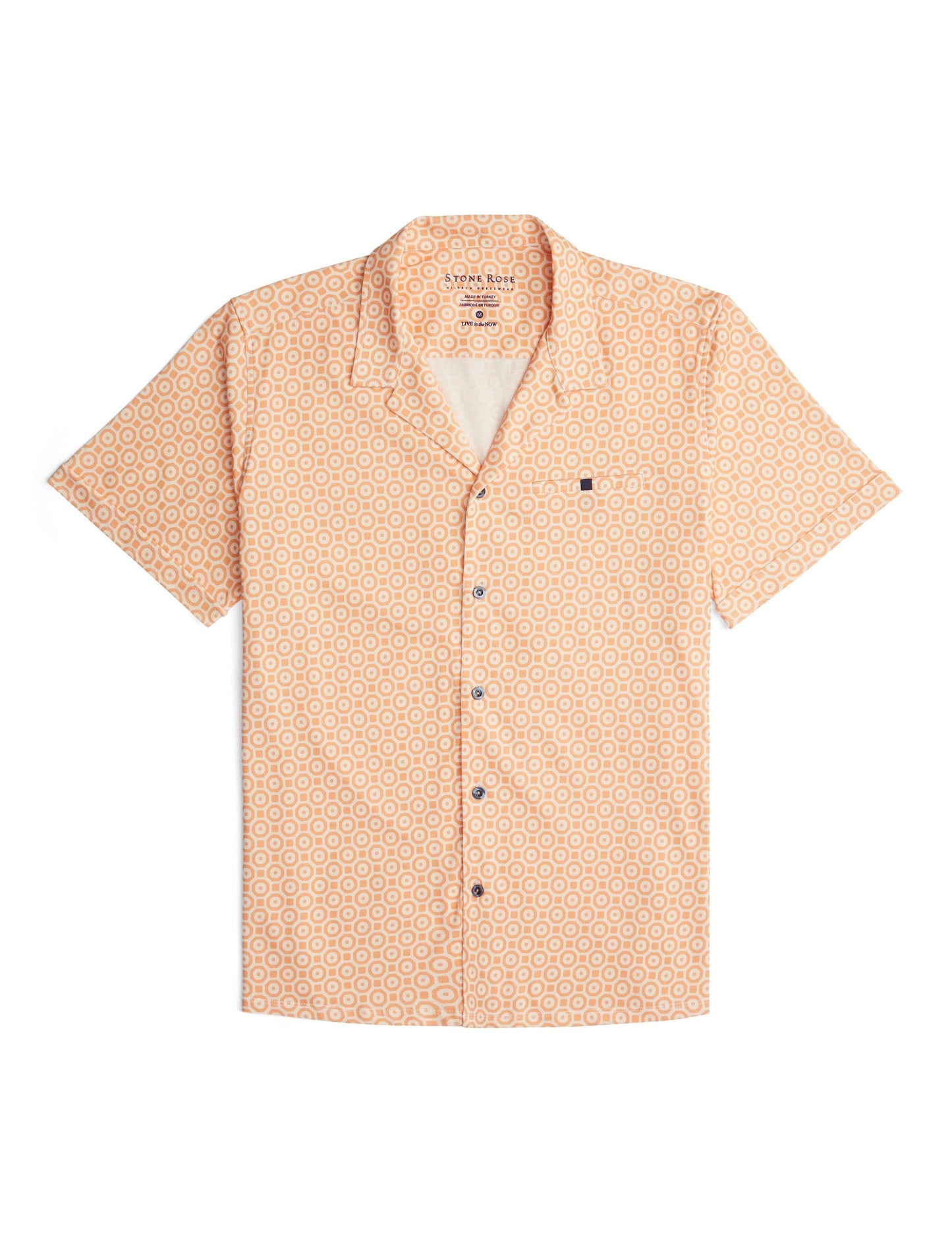 Orange Retro Dry Touch Short Sleeve Print Shirt