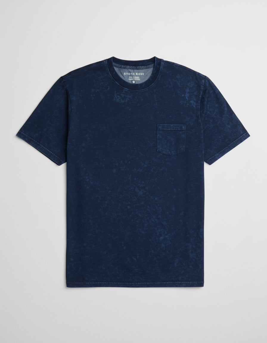Navy Acid Short Sleeve Crewneck T-Shirt