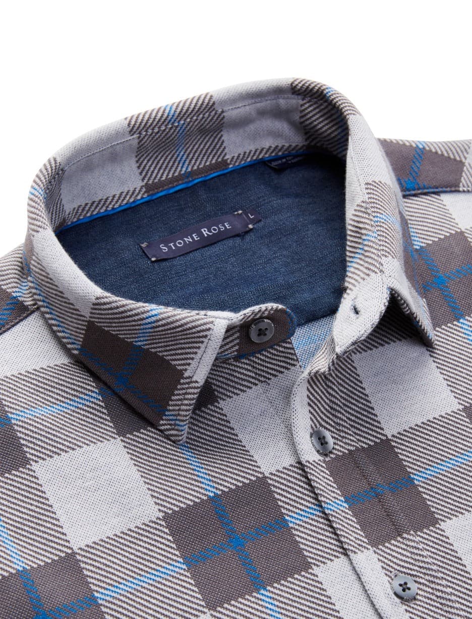 Grey Dip Dyed Jacquard Knit Shirt