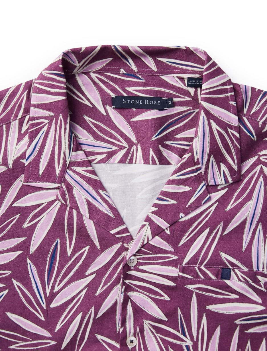Purple Leaf Resort Short Sleeve Shirt