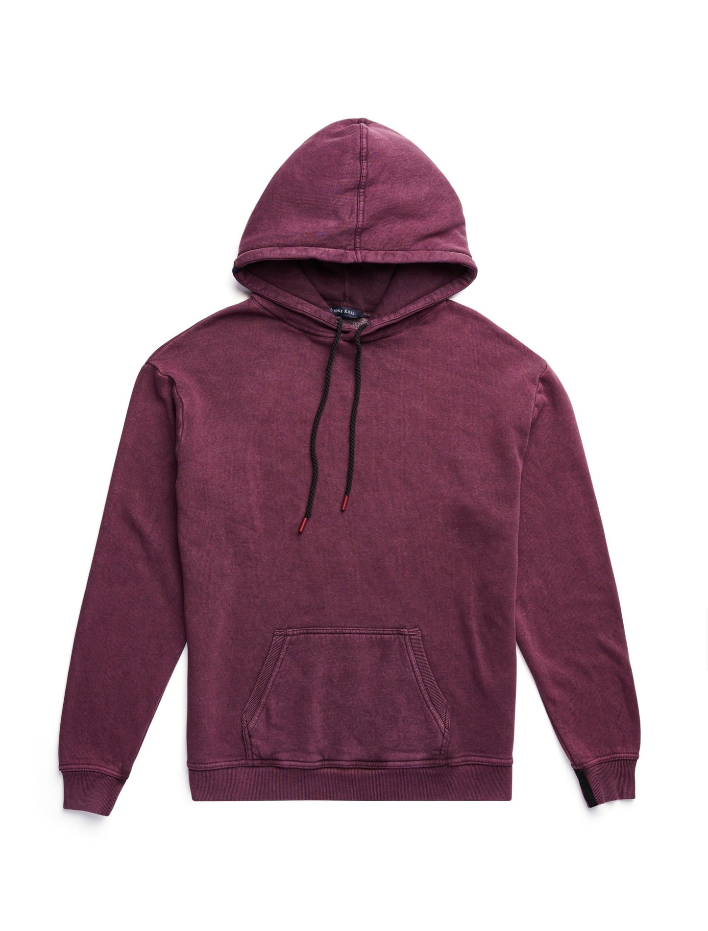 Deep Plum Fleece Acid Wash Hoodie