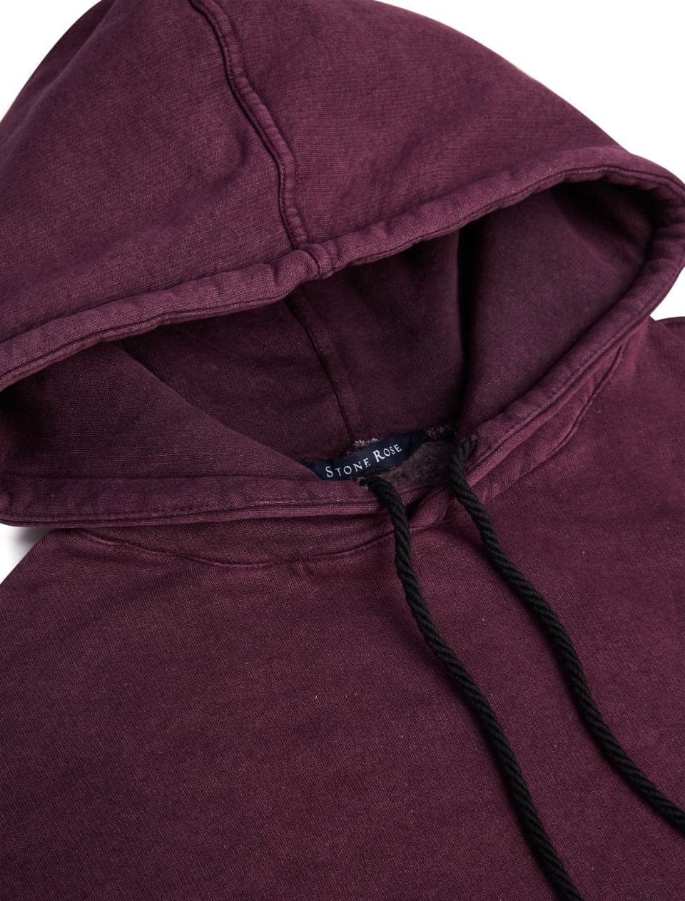 Deep Plum Fleece Acid Wash Hoodie
