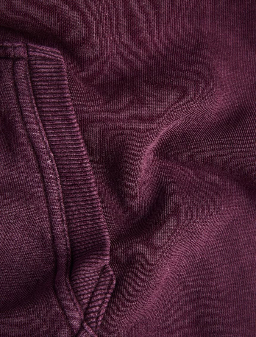 Deep Plum Fleece Acid Wash Hoodie