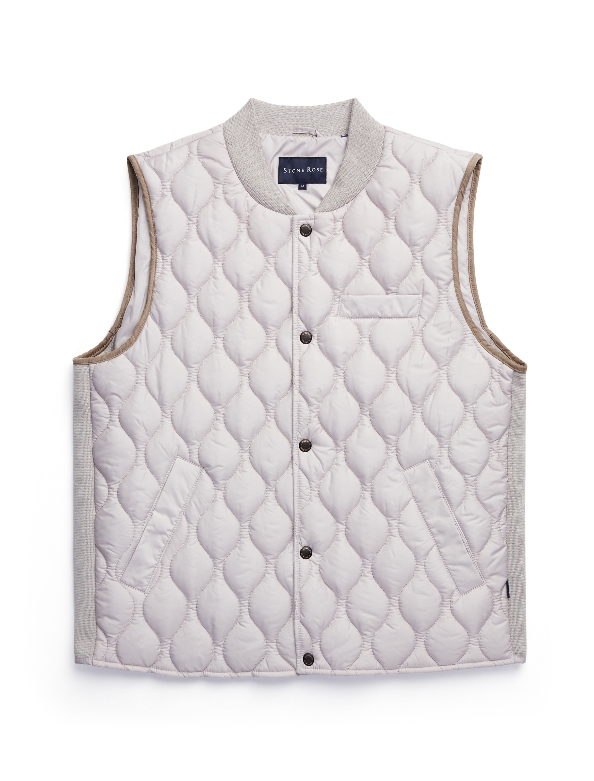 Silver Quilted Puffer Vest
