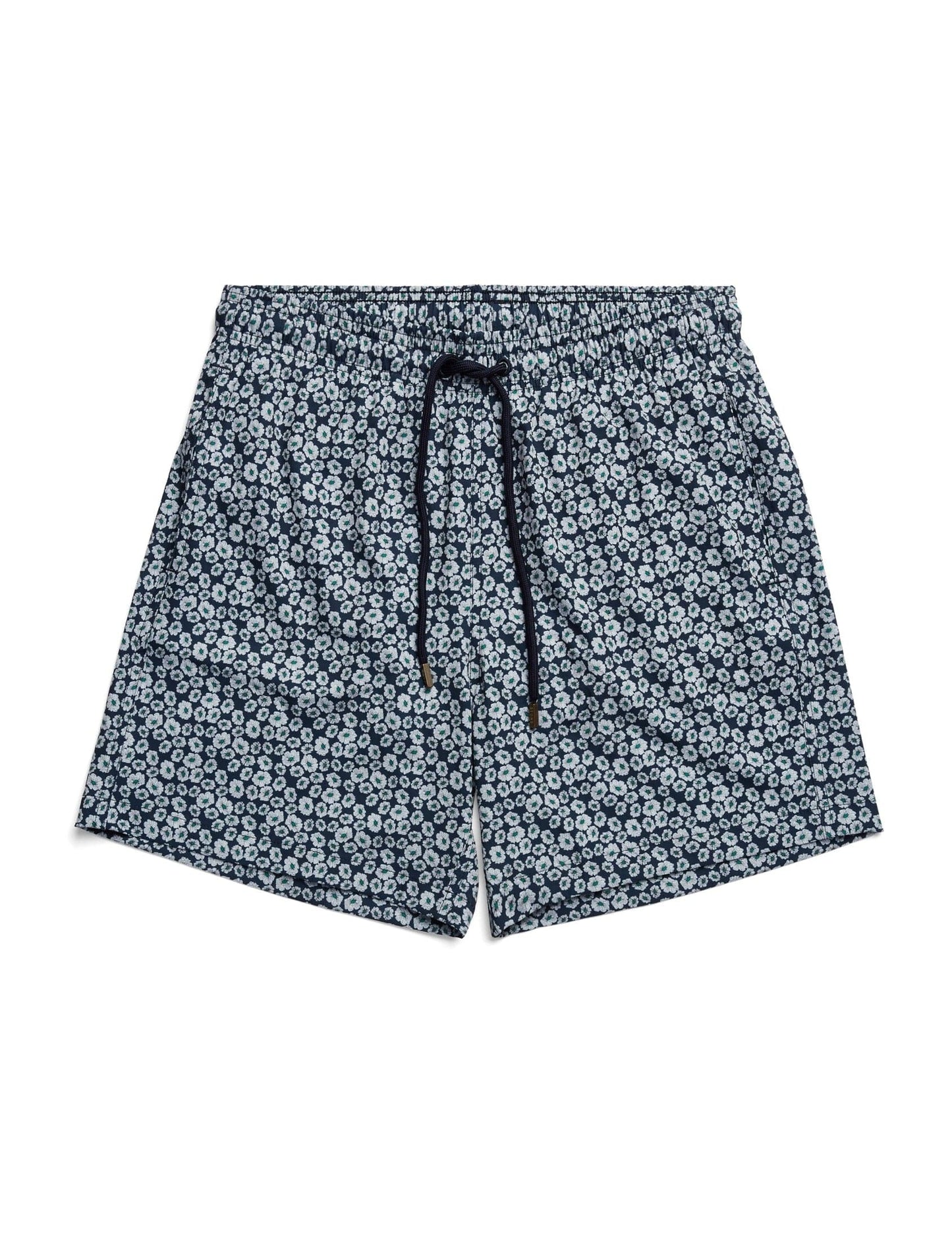 Navy Flower Print Swim Shorts