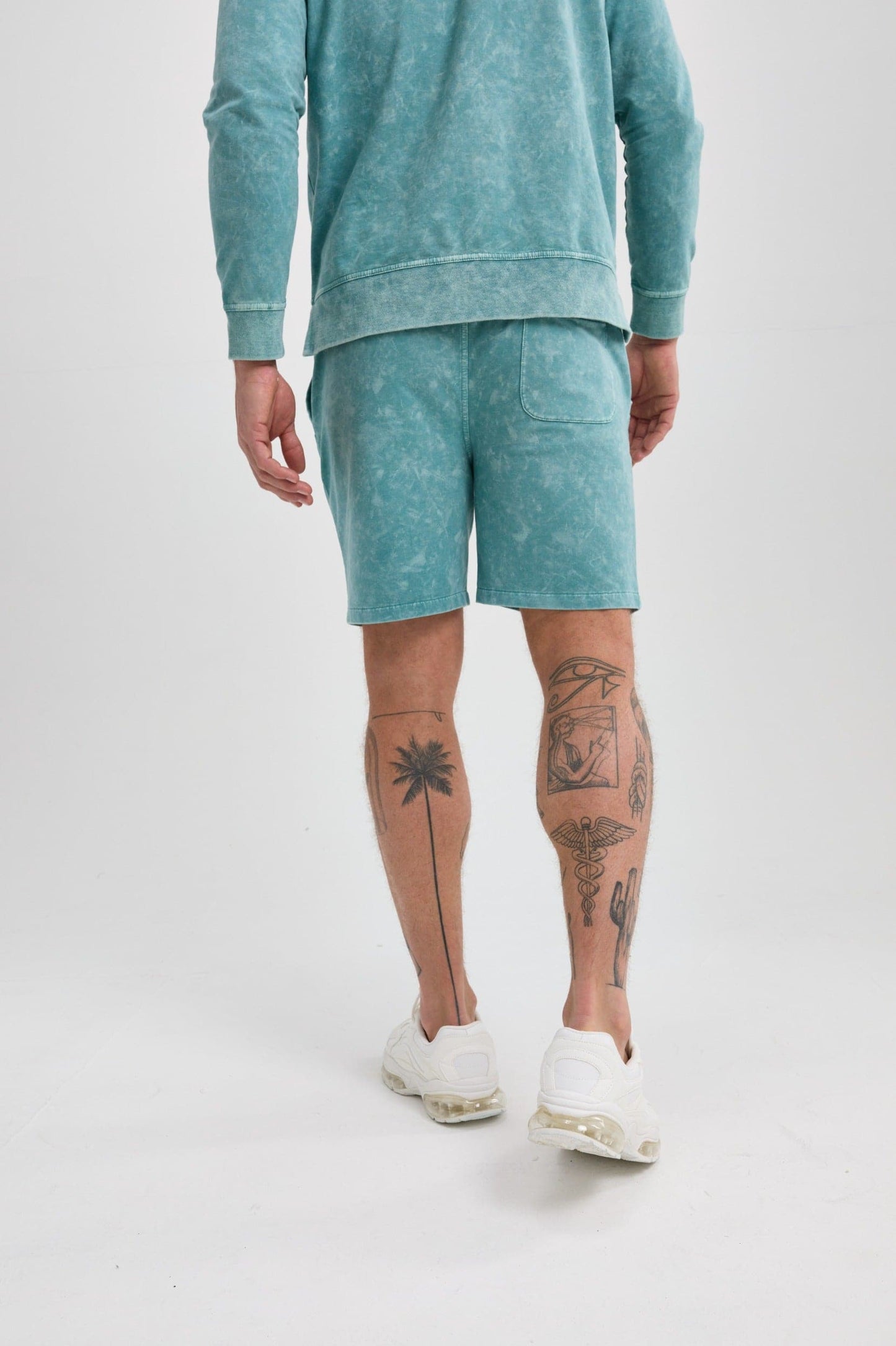Coral Blue Acid-Washed Short