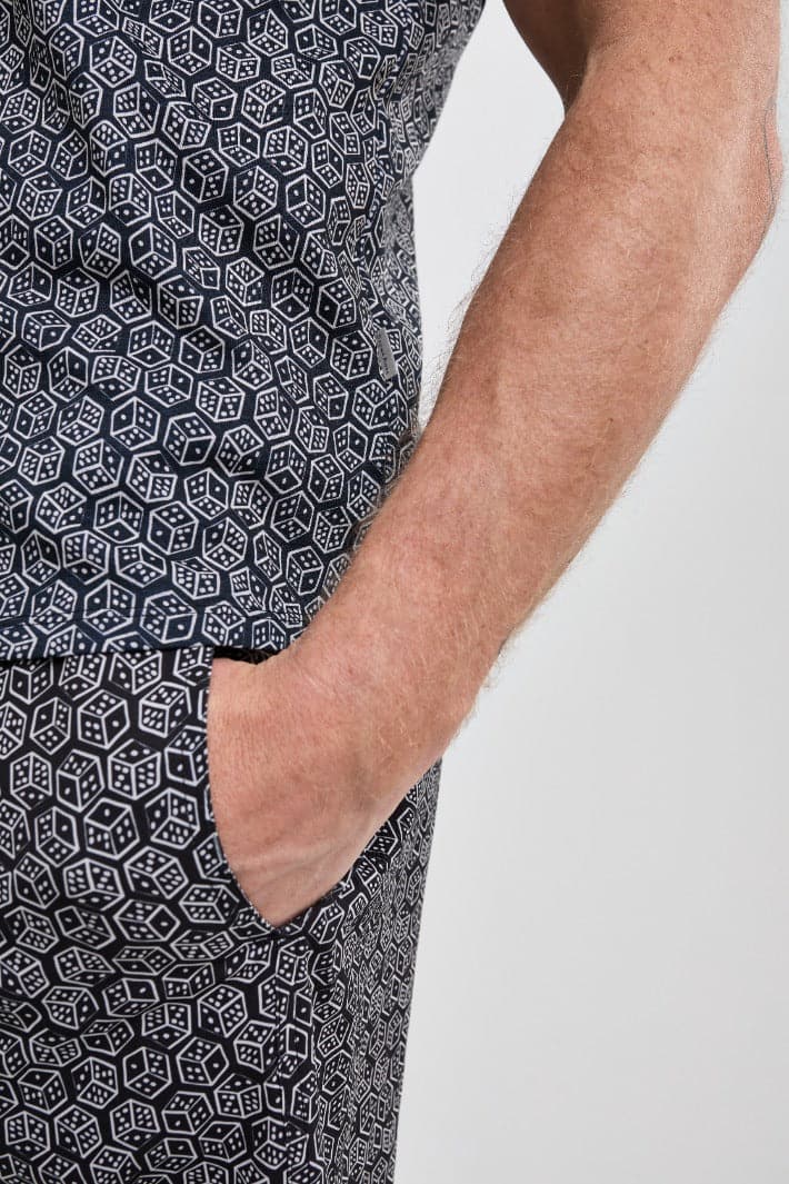 Black Dice Short Sleeve Print Shirt