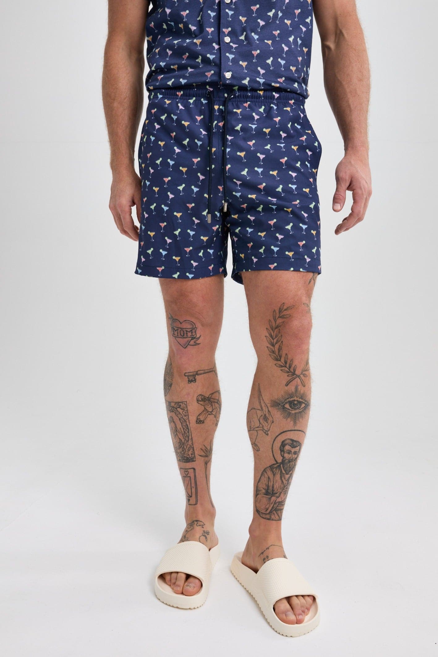Navy Margarita Print Swimshort