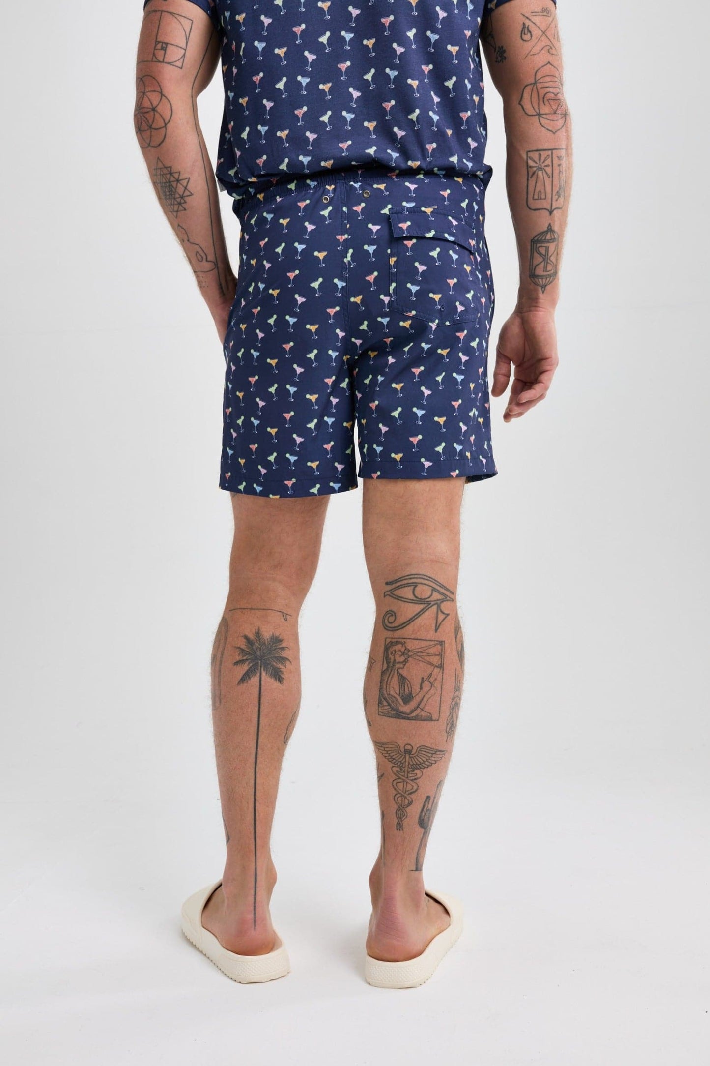 Navy Margarita Print Swimshort