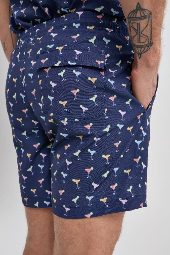 Navy Margarita Print Swimshort